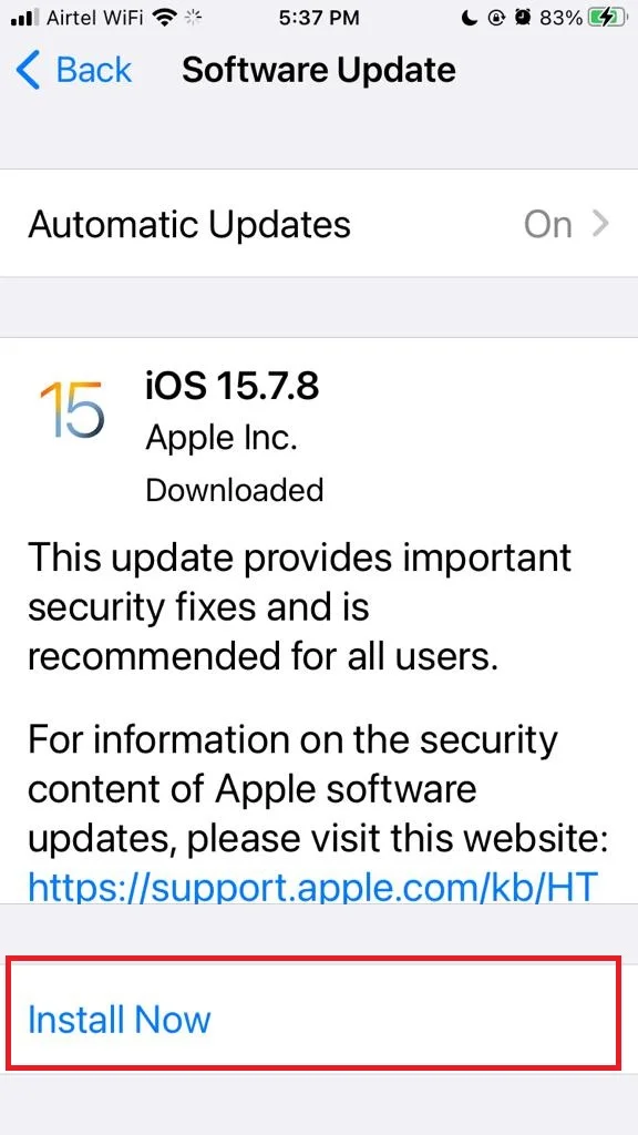 Update an iOS to Its Latest Version7
