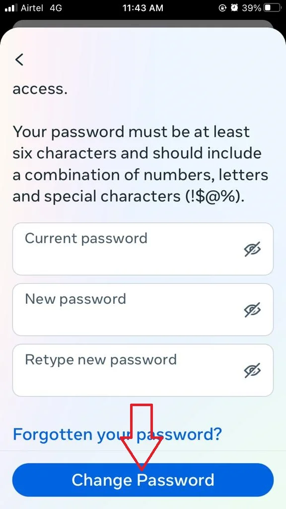 Reset or Change Instagram Password on iPhone8