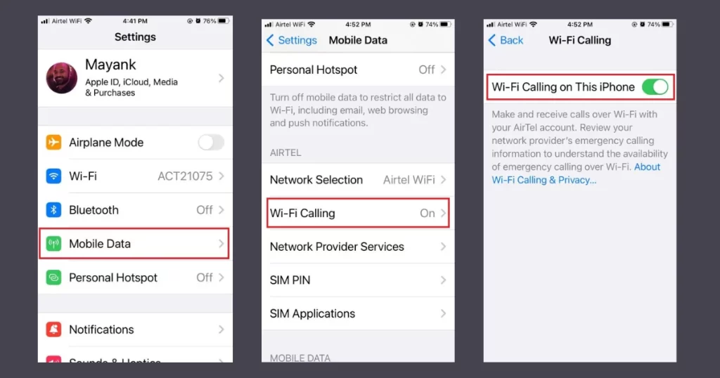 Disable Wifi Calling