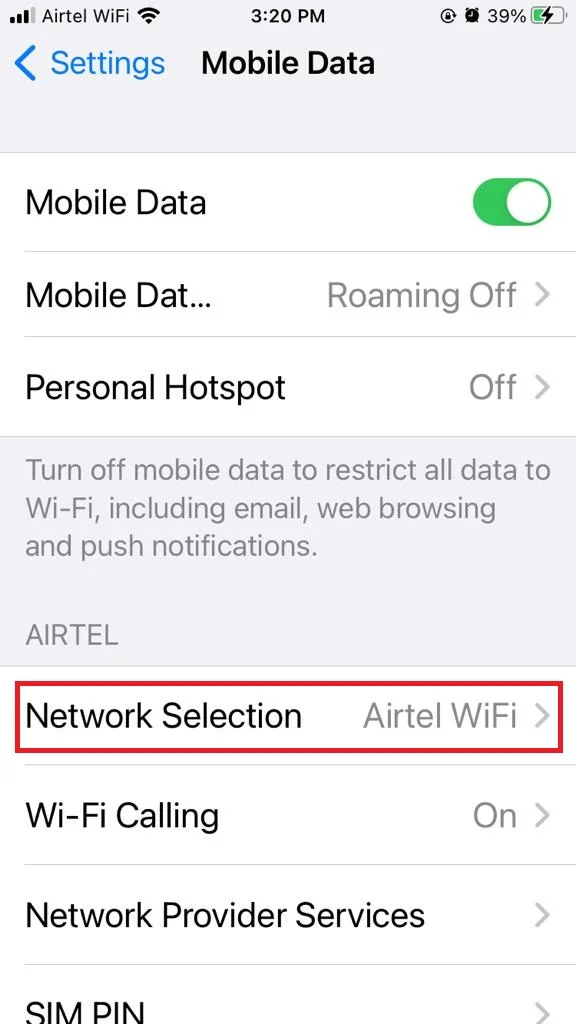 Check and update your carrier settings4