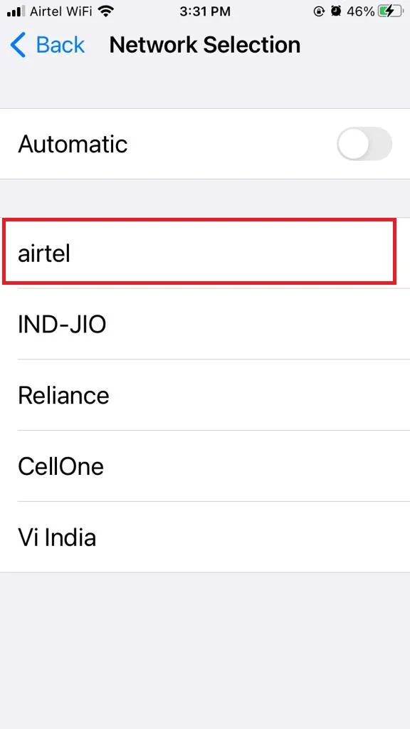 Check and update your carrier settings6