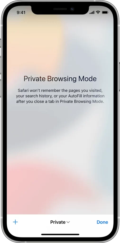 incognito mode on Safari iPhone
