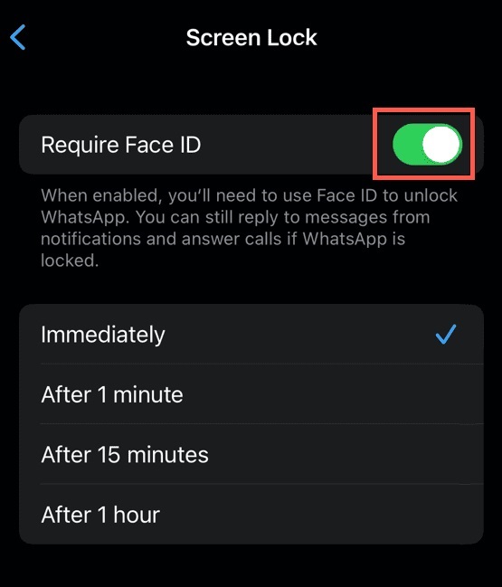 Secure Your WhatsApp with Face ID1