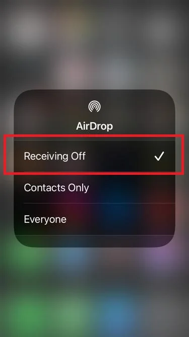 Disable AirDrop on iPhone5