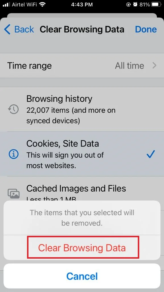 Delete Browser Cookies on Your iPhone8