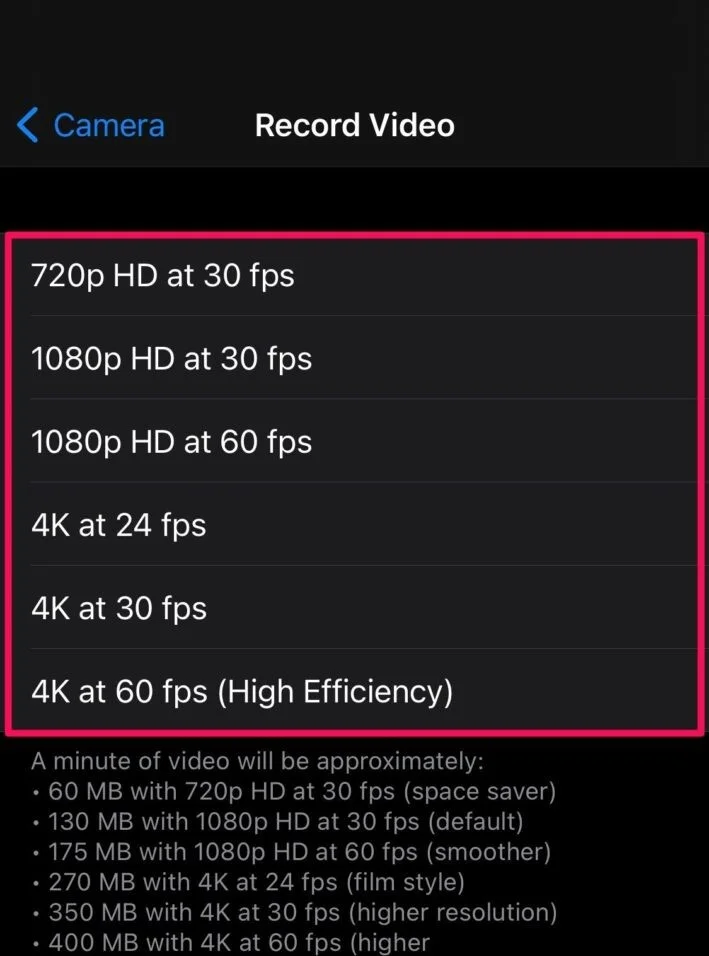 Change FPS for Video on iPhone1