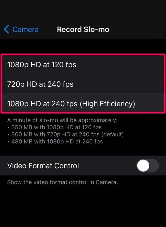 Change FPS for Video on iPhone2