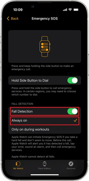 Set Fall Detection Feature2