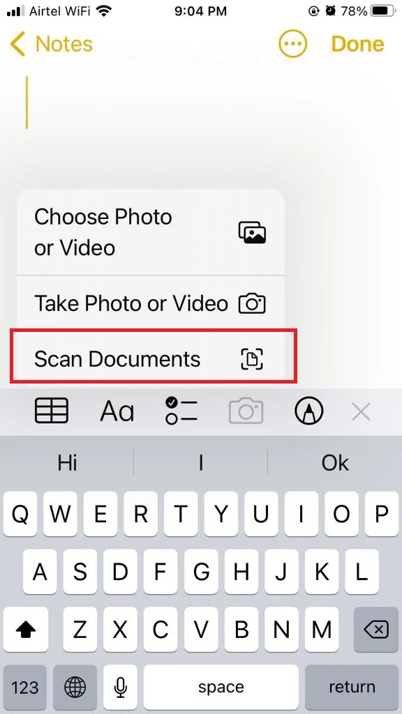 Scan Document(s) Using Notes App5