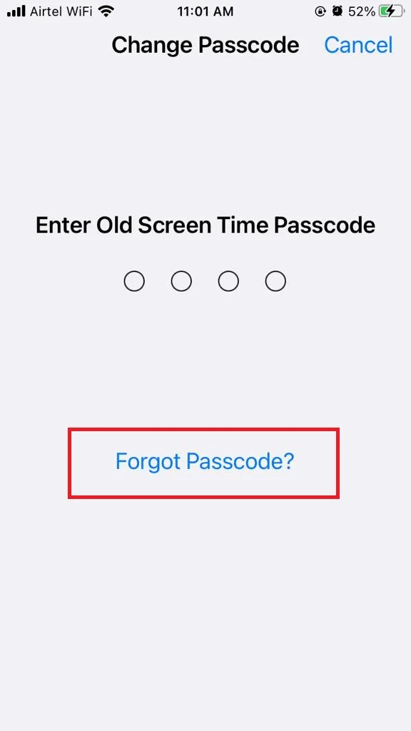 Change Screen Time passcode8