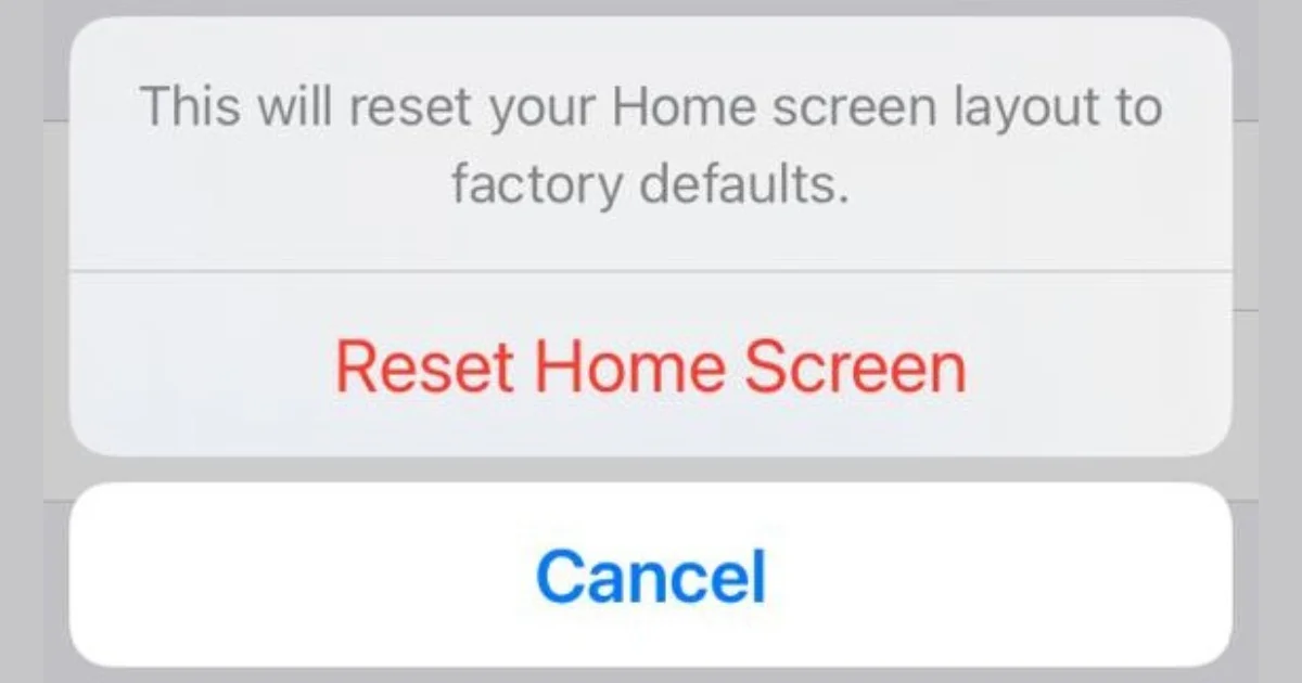Restore iPhone Home Screen