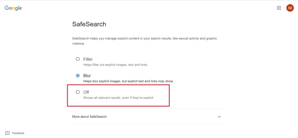 Disable the Google SafeSearch4