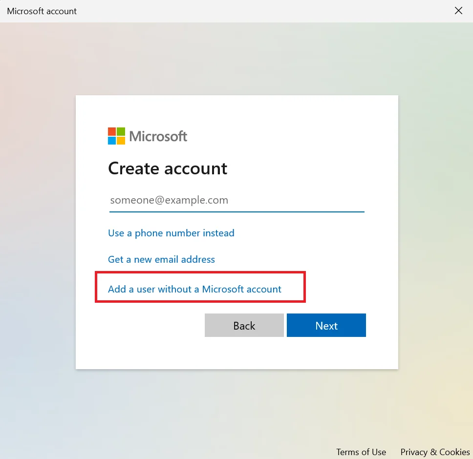 Create Local Account on the Windows6