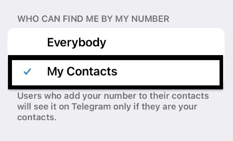 Hide Your Mobile Number on the Telegram2