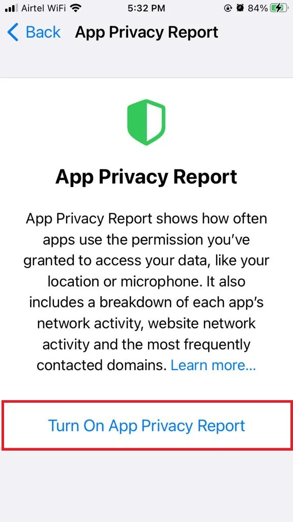 Use the App Privacy Report1