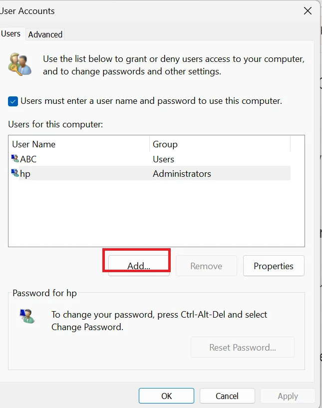 Create Local Account on the Windows9