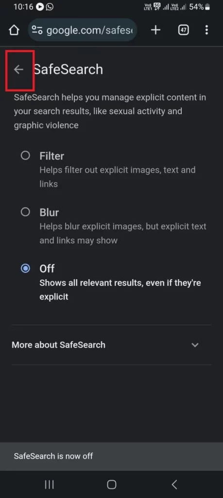 Disable the Google SafeSearch9