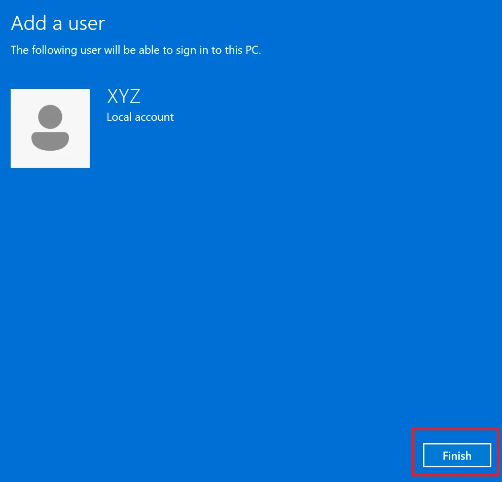 Create Local Account on the Windows14