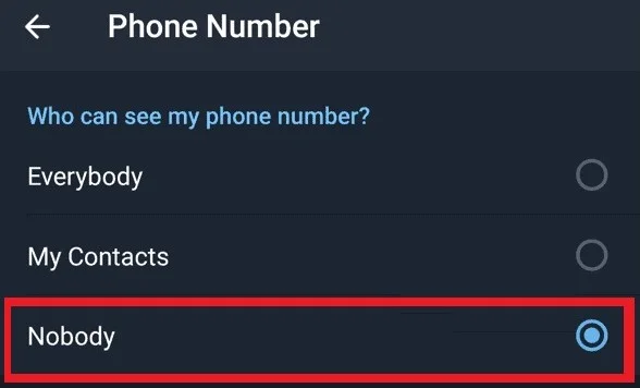 Hide Your Mobile Number on the Telegram3