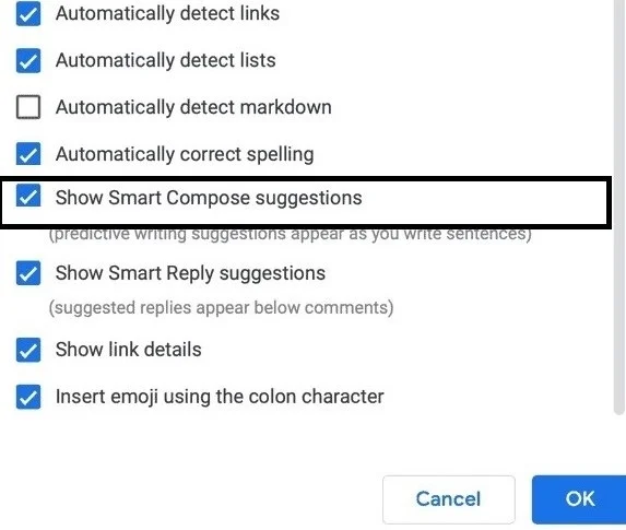Use Smart Compose Suggestions3