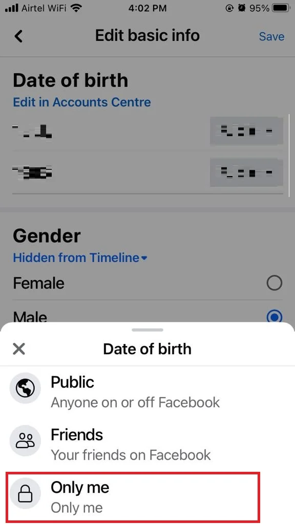 Hide Your Birthday on the Facebook Account5