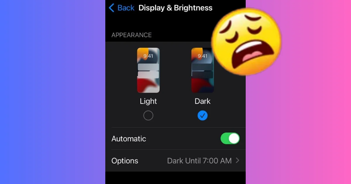 An iPhone Stuck in the Dark Mode
