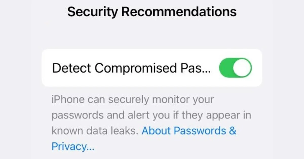 Enable the Compromised Passwords Feature