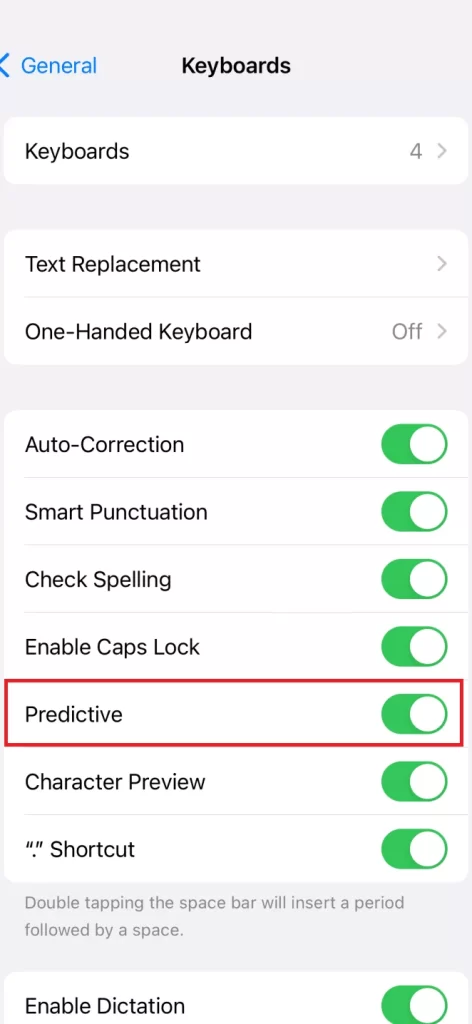 Enable Inline Predictive Text4