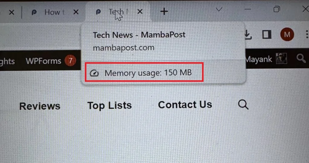 See Memory Usage for Chrome1