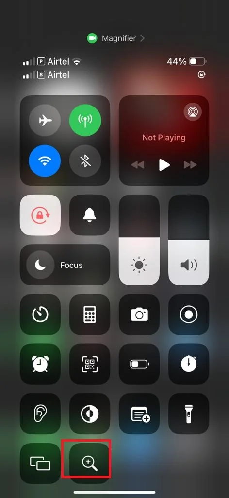 Add a Magnifier in the Control Center4