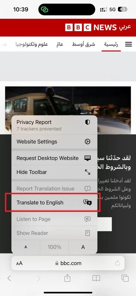 Translate Webpages on the Safari App2