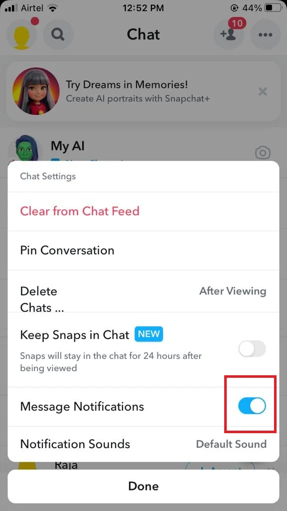 Mute Someone on Your Snapchat App3