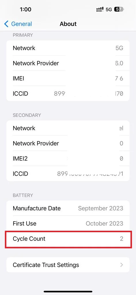 Check Battery Cycle Count2