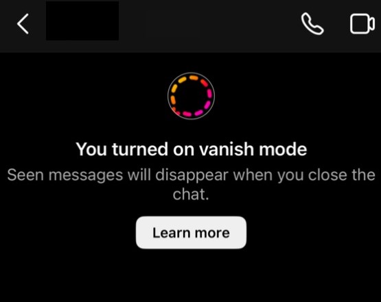 Enable the Vanish Mode on Your Instagram3