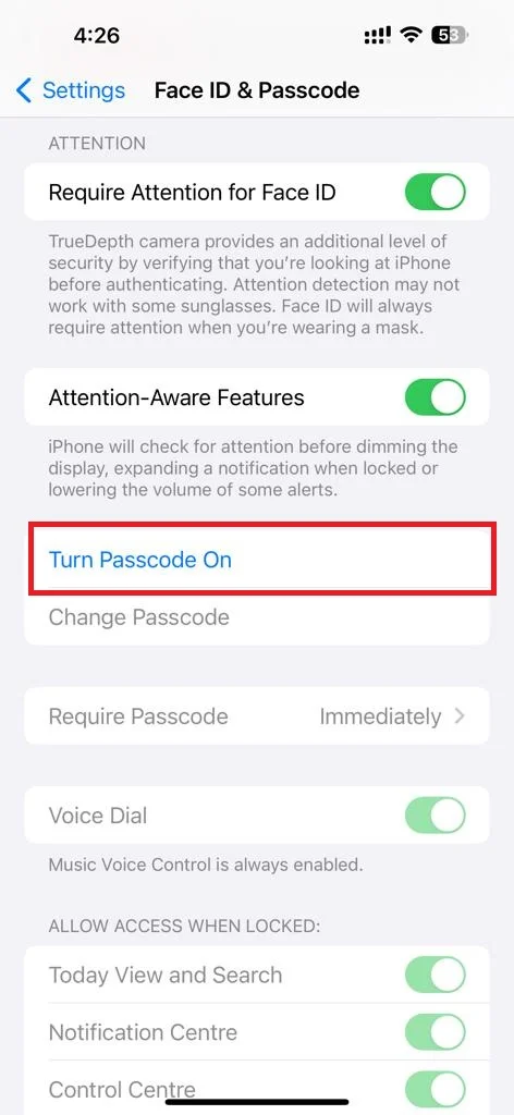 Set a Passcode on your iPhone 152