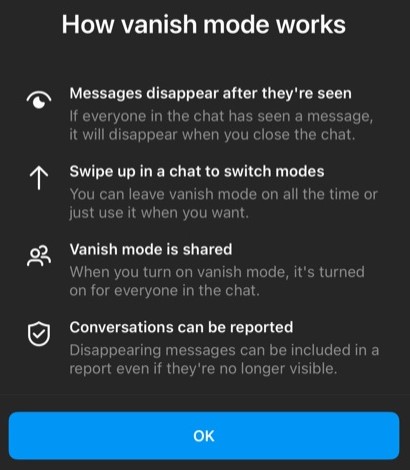 Enable the Vanish Mode on Your Instagram1