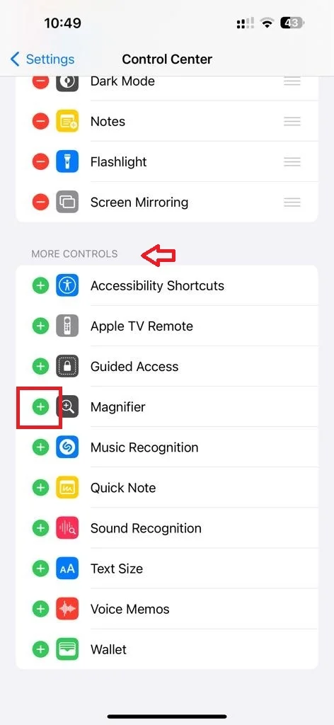 Add a Magnifier in the Control Center2