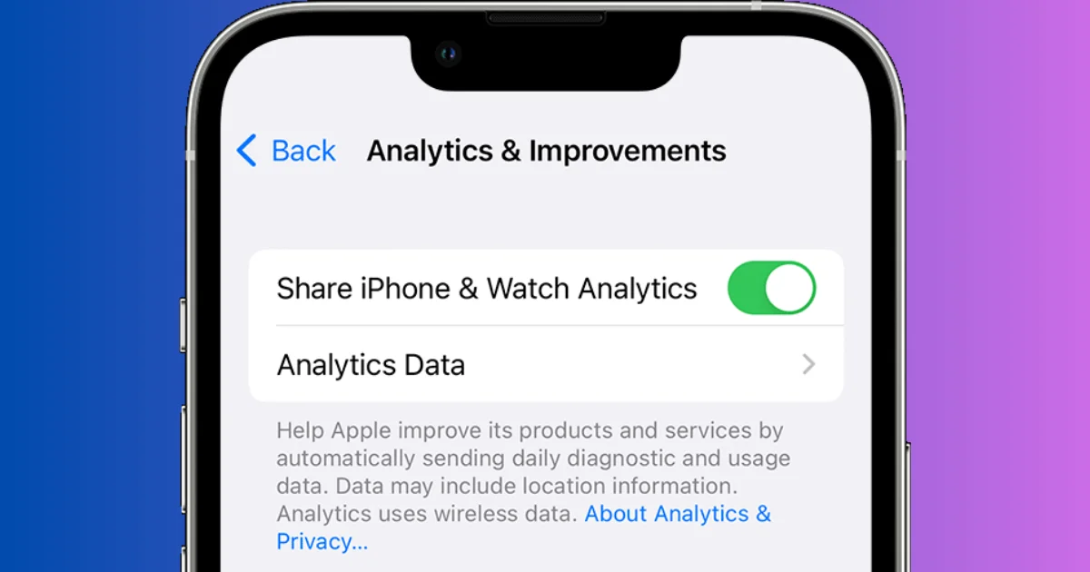 Enable iPhone Analytics Data
