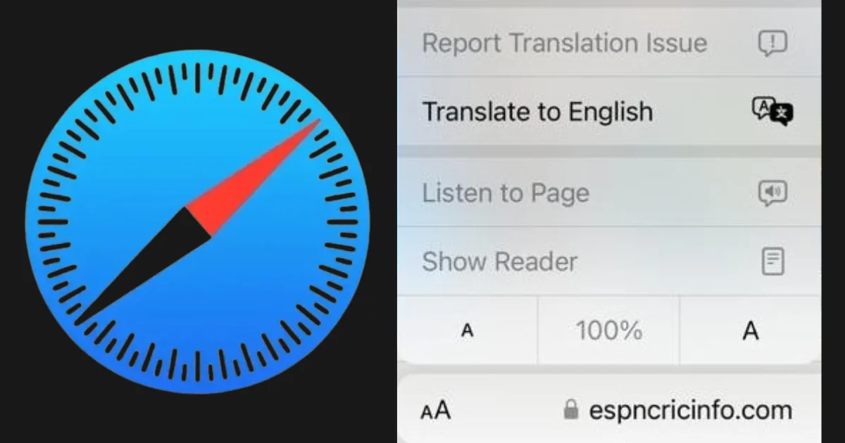 Translate Webpages on the Safari App