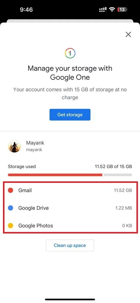 Check the Remaining Storage in Your Gmail3