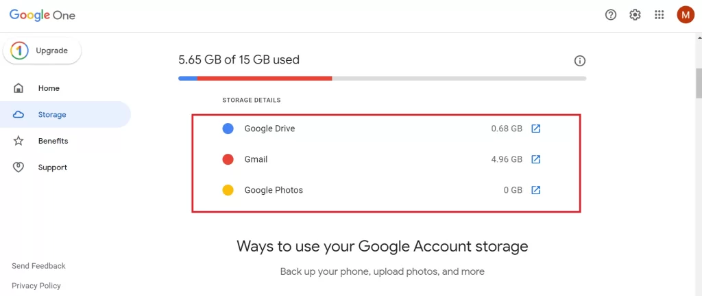 Check the Remaining Storage in Your Gmail5