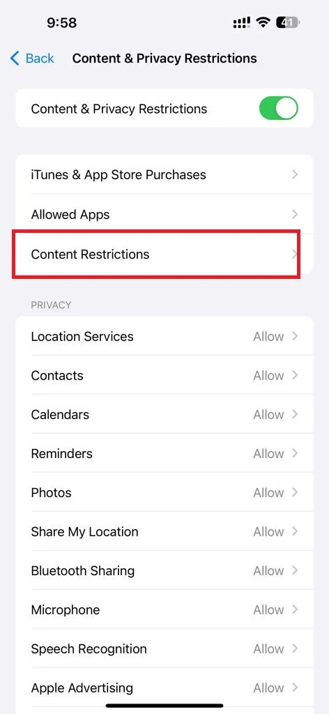 Block or Restrict Websites on iPhone8