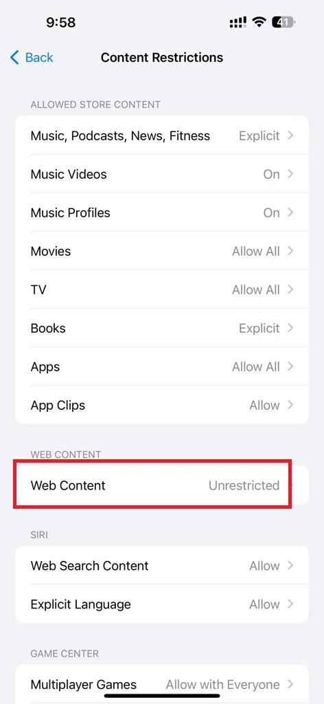 Block or Restrict Websites on iPhone9