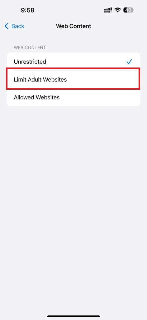 BlockorRestrictWebsitesoniPhone1