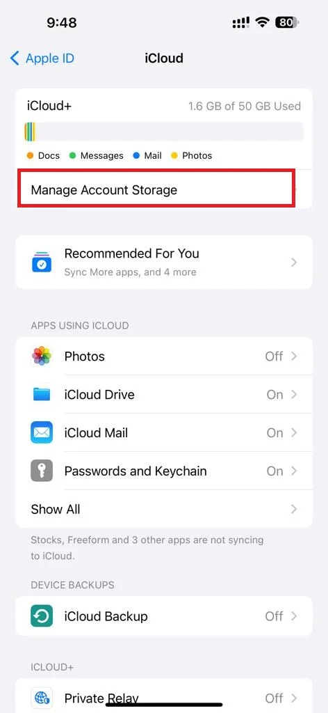 Downgrade the iCloud+ Plan3