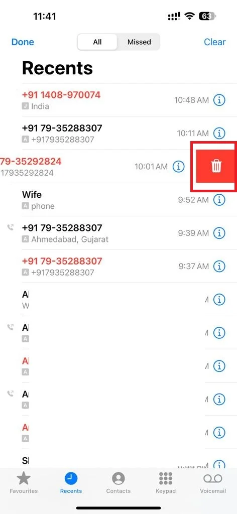See and Delete Your Call History6