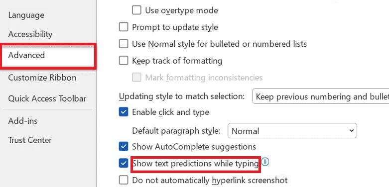 EnableTextPredictions2