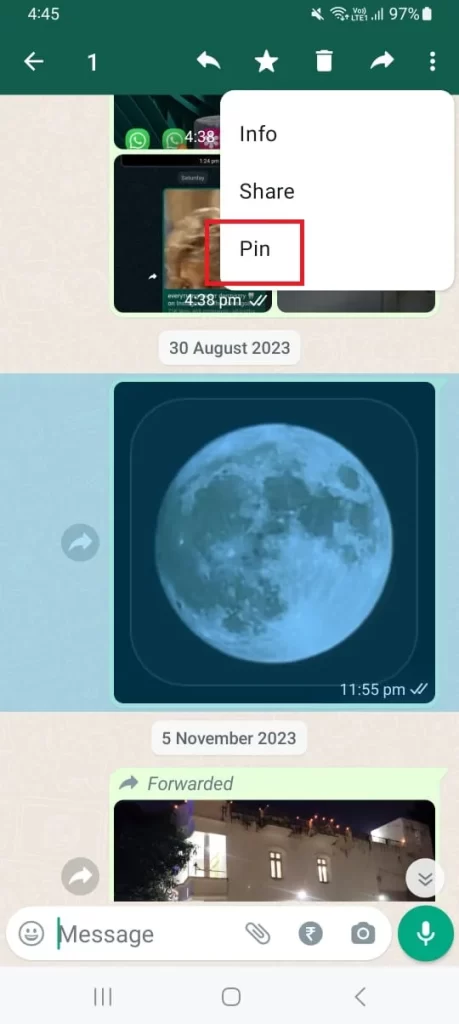 Pin a WhatsApp Message9