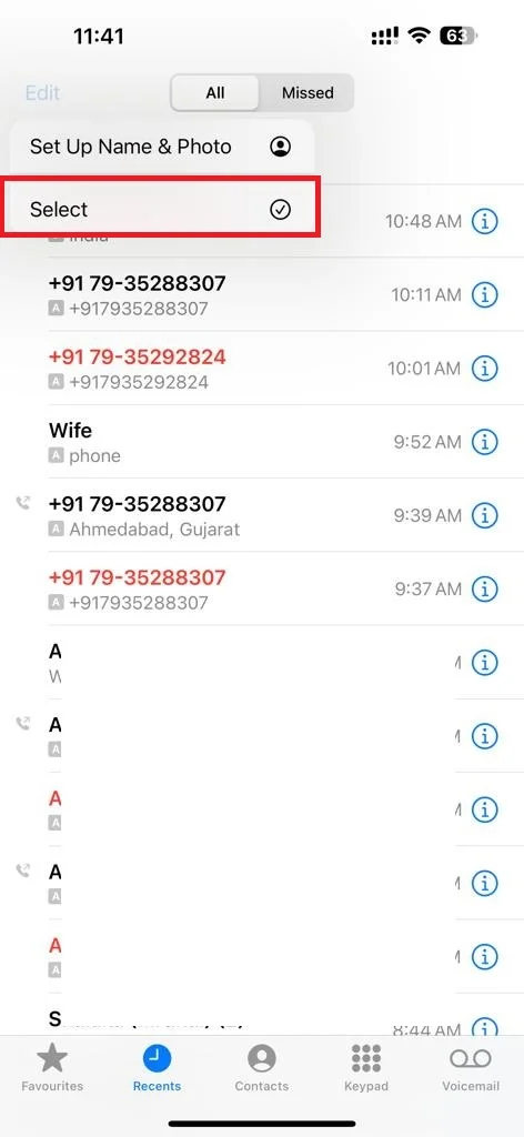 See and Delete Your Call History8