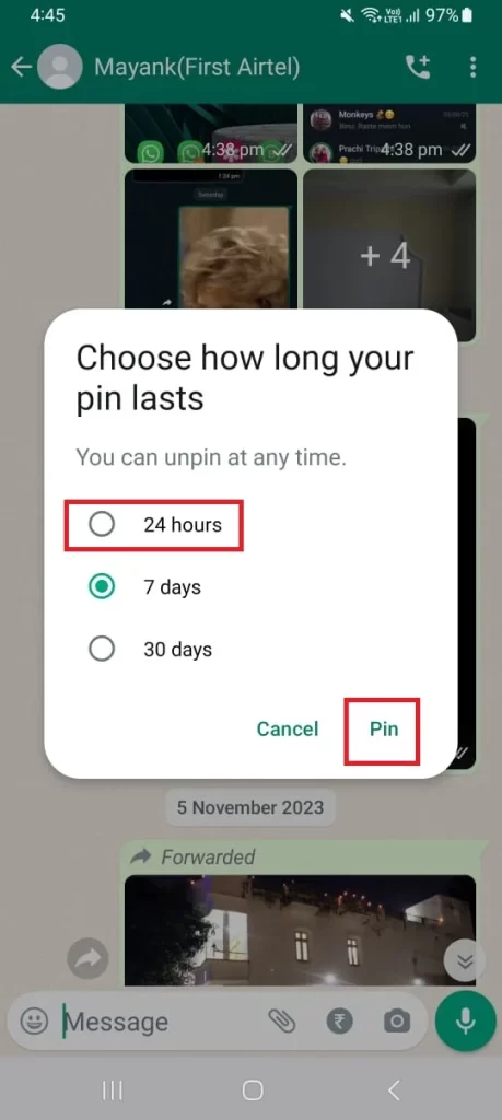 Pin a WhatsApp Message10